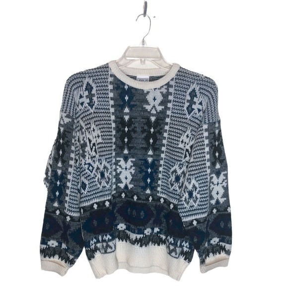 VTG Giorgio di Firenze Sweater Made in Italy 80s Nordic Aztec Southwestern Knit - Picture 1 of 3